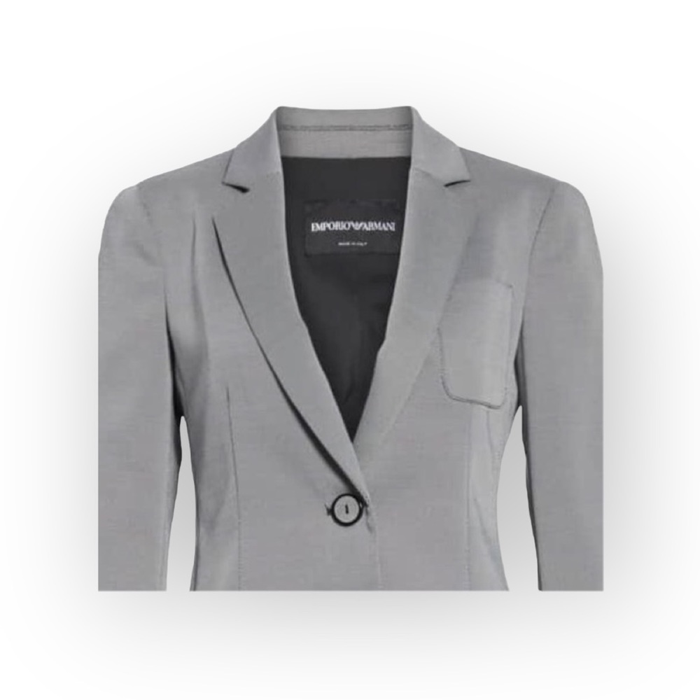 new Emporio Armani ⌘ Tailored Textured Patch Pocket Stretch Blazer ⌘ Mini Checks - Picture 9 of 17